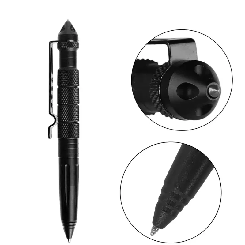 Stylo tactique multifonctionnel en aluminium航空 portable outil de survie briseverre d'urgence clip de poche des