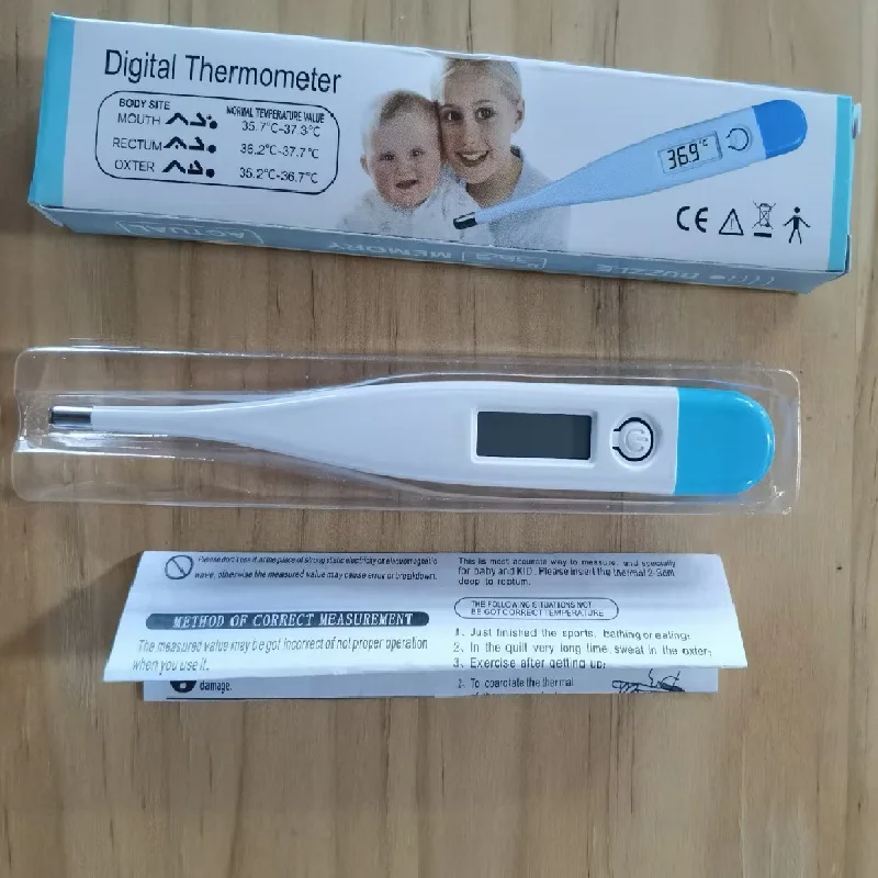 Thermomètre numérique pour bébé mesures buccales et axillaires alerte fièvre design moderne et pratique couleu