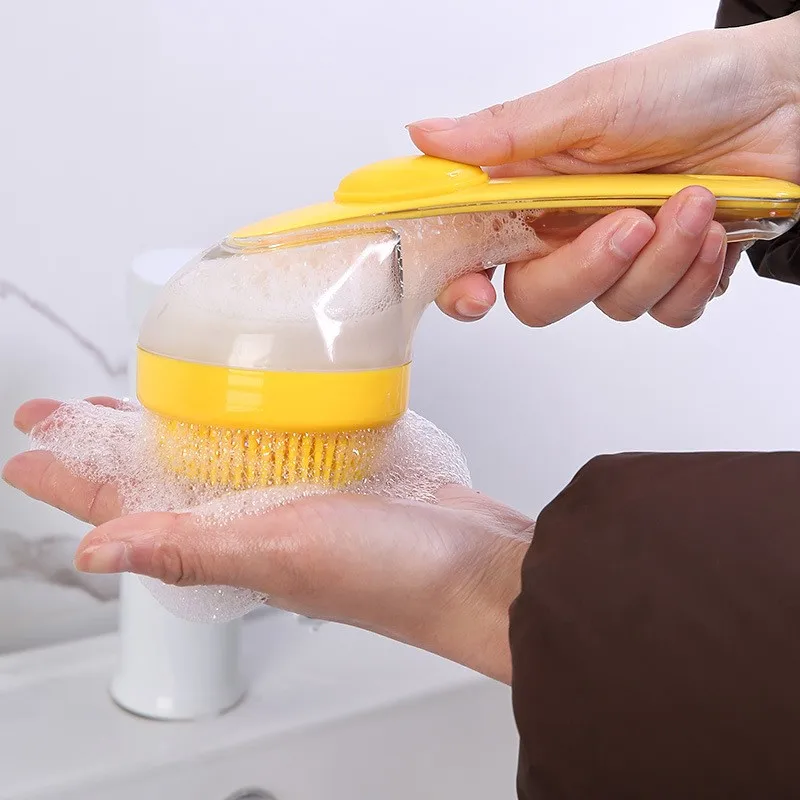 Brosse de toilettage silicone pour animaux de compagnie multicolore brosse à savon intégré massage et bain pou