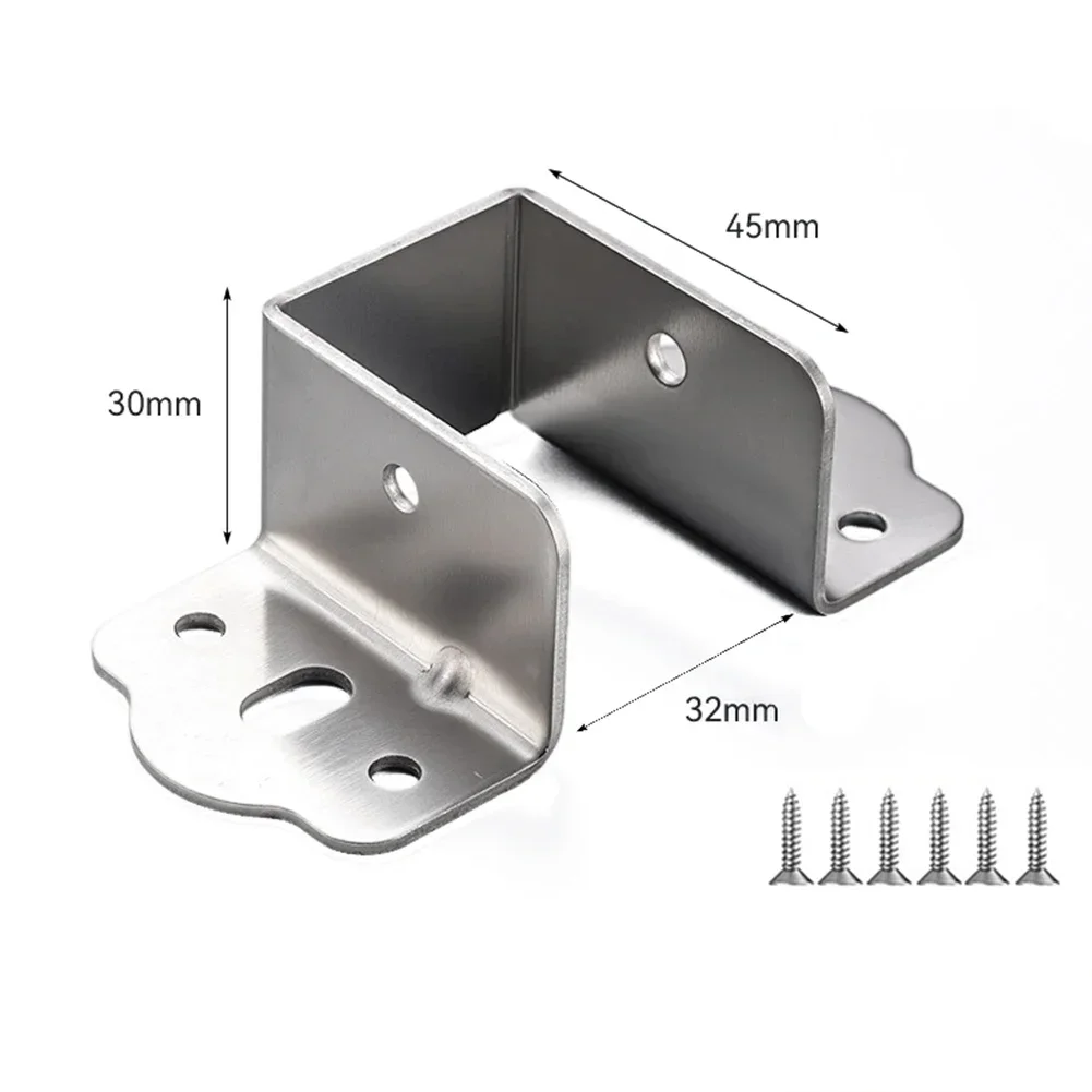 Support en acier inoxydable en L 45x30x32mm connecteur fixe quincaillerie pour meubles bébé montage simple 1 p