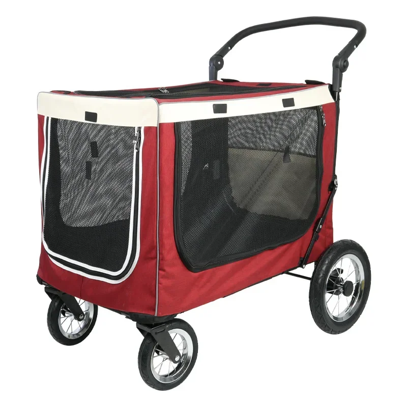Grand Poussette pour chiens pliable Voyage Chat Accessoires animaux de compagnie Respirant Comfort Travel