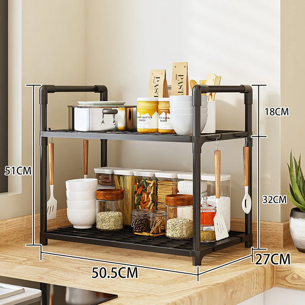 Organisateur d'étagères de rangement robuste gain de place étagère cuisine panier linge moderne pratique 2nive