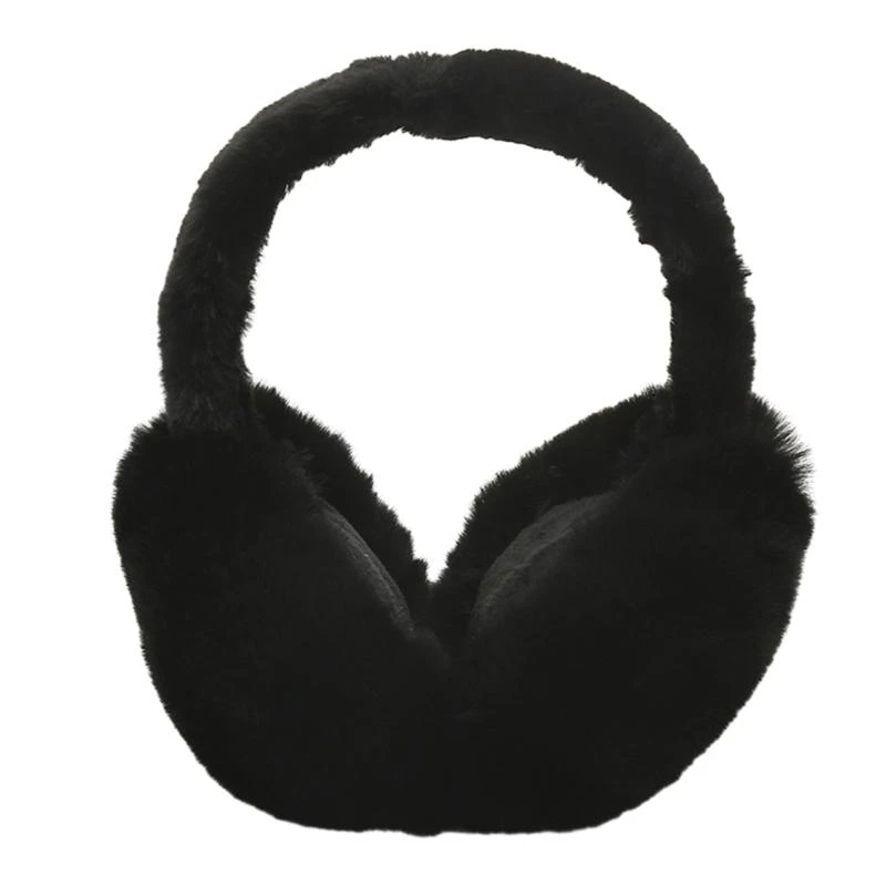 Protègeoreilles en fourrure noire cacheoreilles doux adultes enfants hiver protection oreilles style moderne p