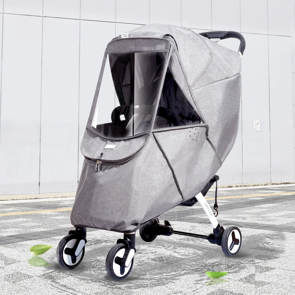 Housse de pluie universelle pour poussette bébé protection contre la pluie et le vent fenêtres transparentes a