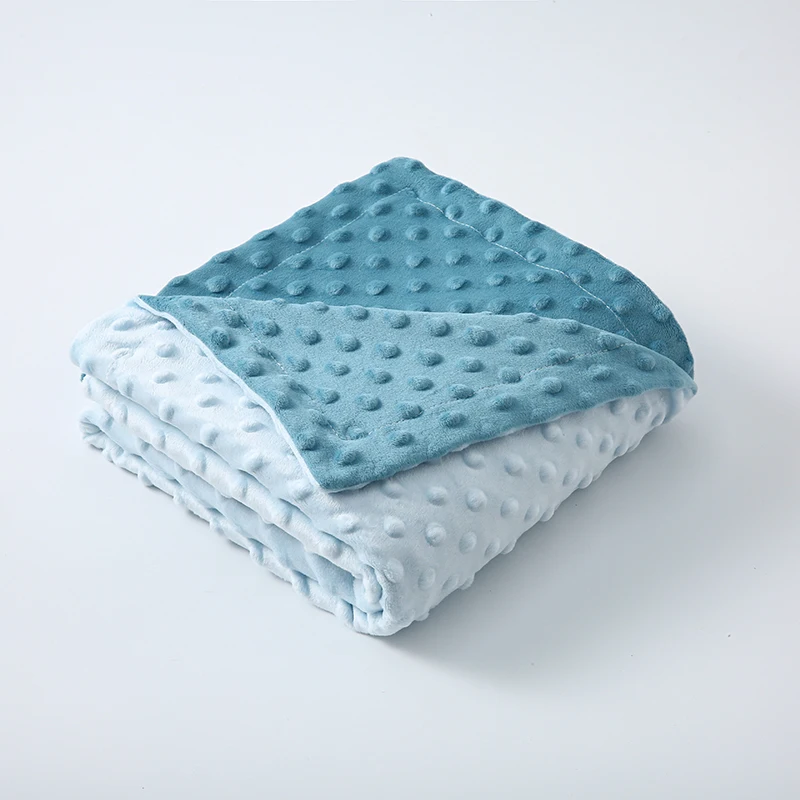 Couverture bicolore en polyester doux pour bébé 100x80cm texture en relief chambre d'enfant hiver garçons et f