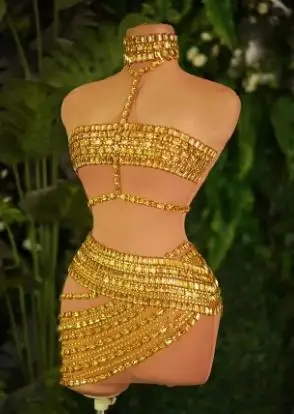 Robe de soirée élégante pour maman dos nu sequins dorés soirée bébé style sophistiqué maternité chic