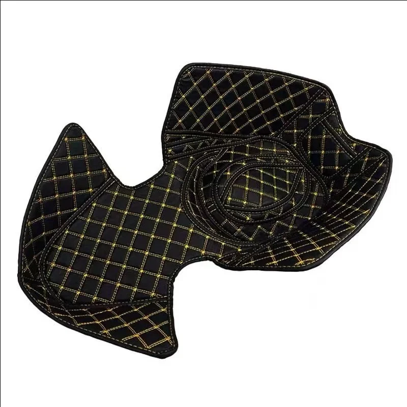 Tapis voiture intérieur protection sol auto modern style losanges dorés matière PU imitation cuir élastique an