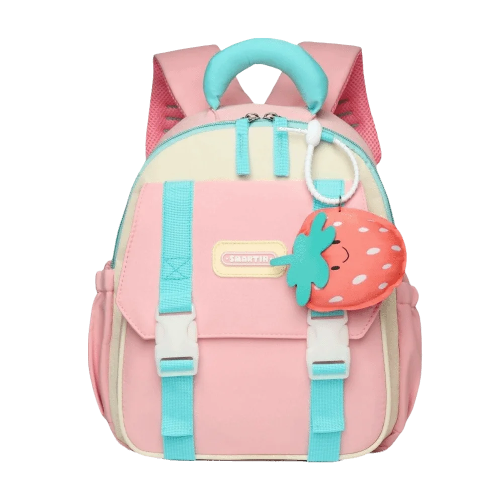 SMARTTIP Sac à dos école enfants style ludique fermeture éclair grande capacité confortable couleur rose pâle