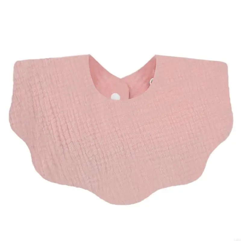 Bavoir d'alimentation bébé en tissu doux écharpe Bandana absorbante serviette salive 19x19cm rose usage quotid