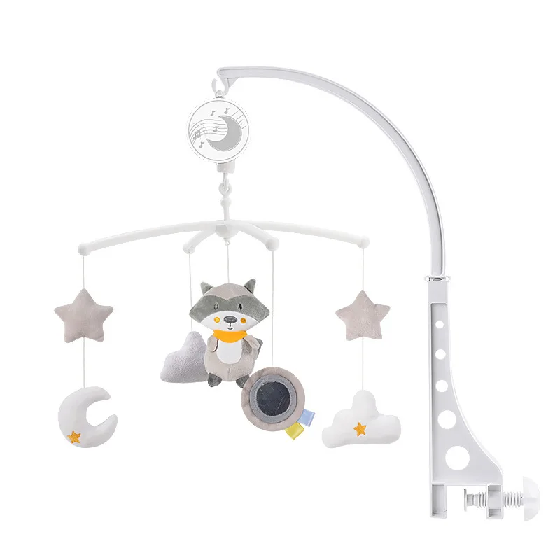 Mobile musical bébé en peluche suspension animaux et étoiles berceau déco jouets sonores stimulation sensoriel