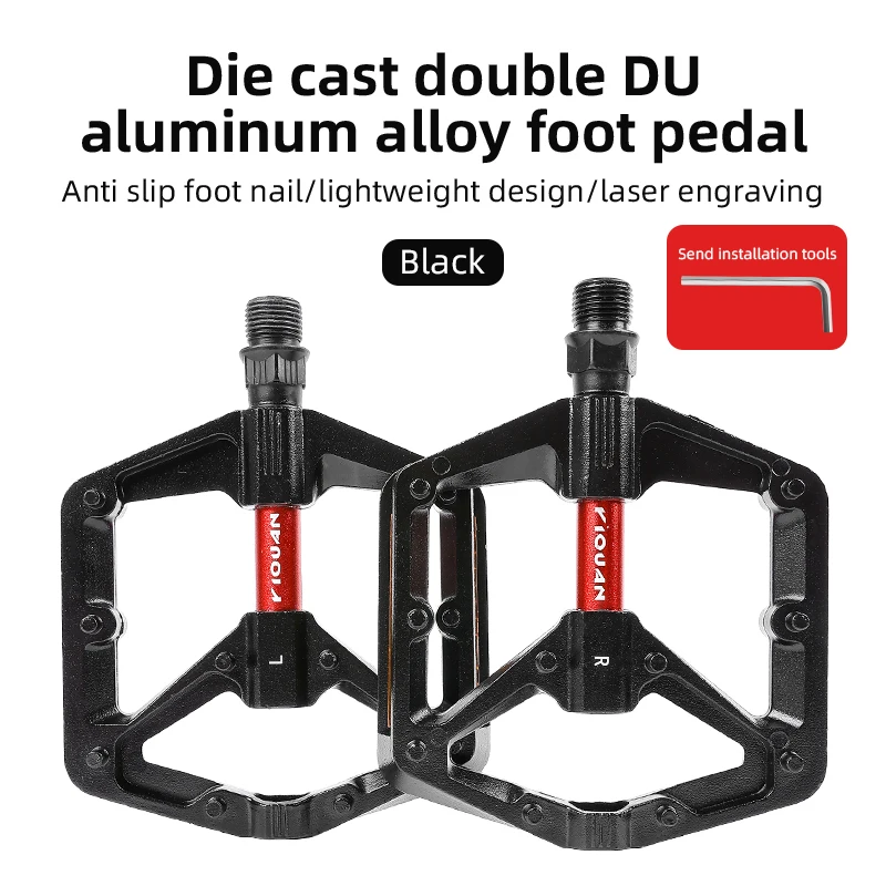Pédales de vélo KOUAN Double DU pédale ultralégère en aluminium antidérapante grande plateforme vtt route desi