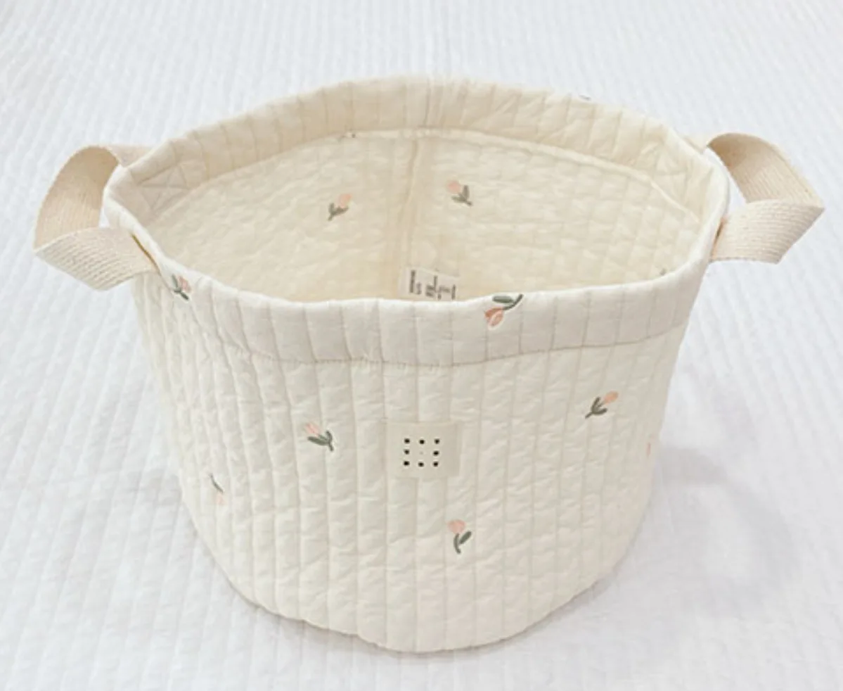 Sac de rangement en coton brodé pour bébé panier组织ateur de jouets et vêtements design moderne et pratique