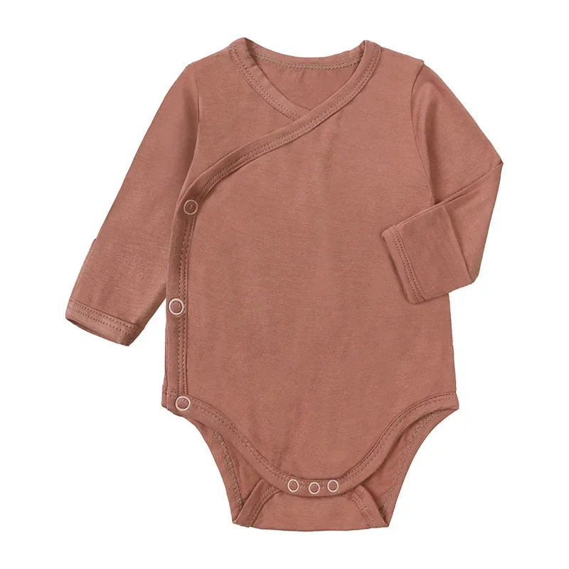 Barboteuse en Fiber de bambou pour nouveau-né garçon et fille, barboteuse à manches longues, unisexe, vêtement