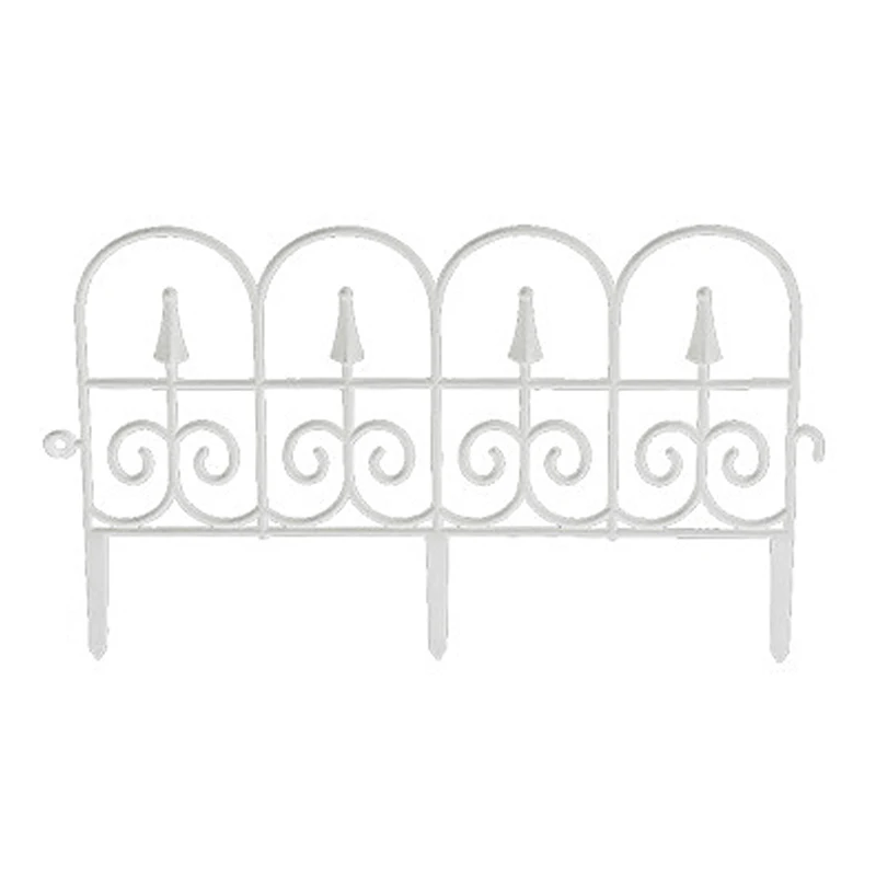 Clôture décorative en métal pour jardin barrière de sécurité extérieure style orné blanc élégant facile à fixe