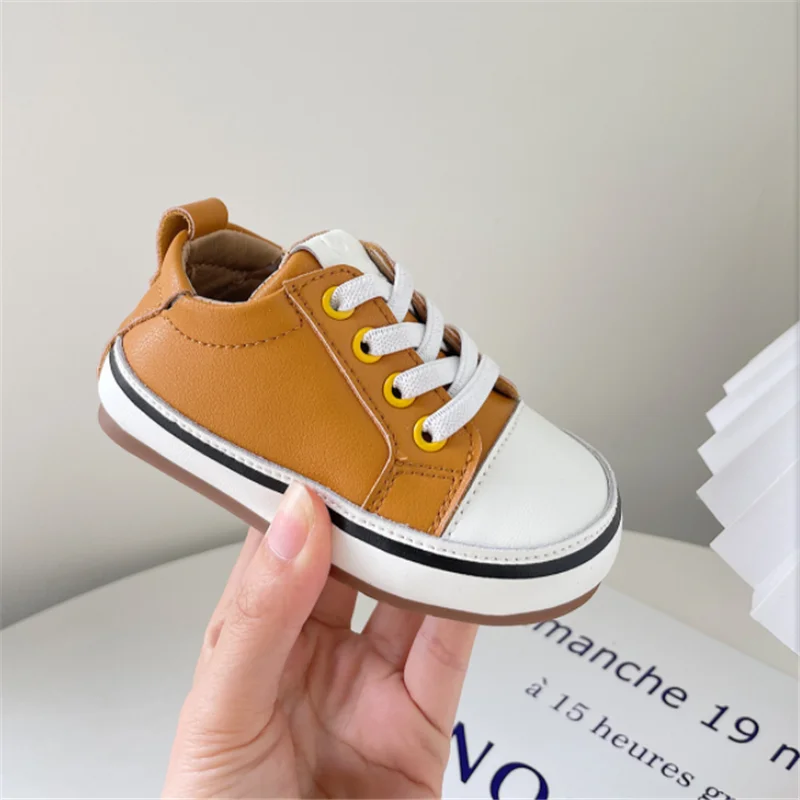 Chaussures bébé unisex 13 ans cuir souple basket pieds nus semelle caoutchouc respirante jaune
