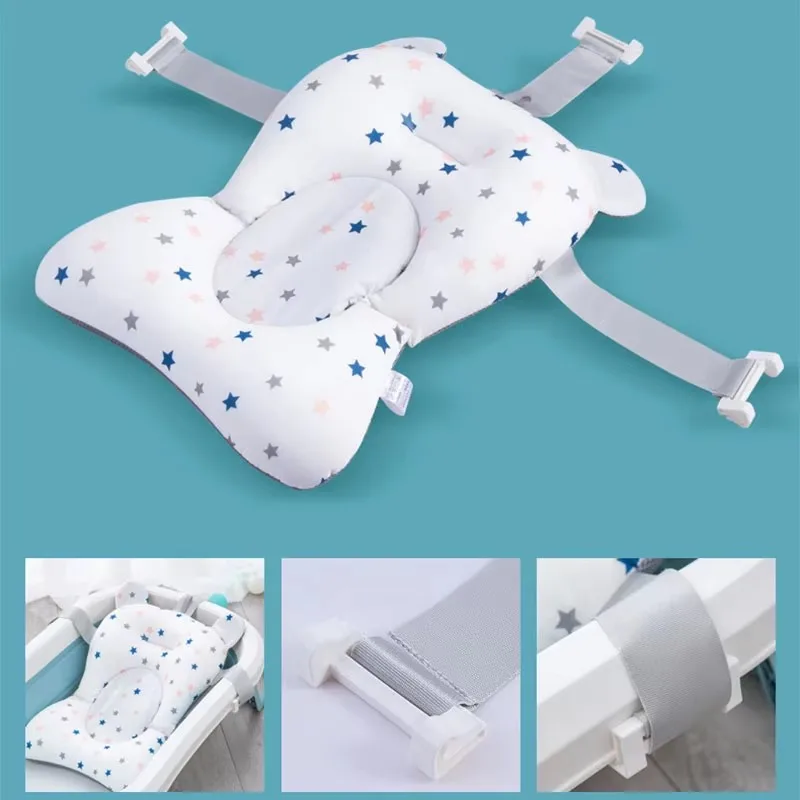 Coussin de baignoire antidérapant pour bébé doux et confortable support de siège pliable oreiller de bain pour