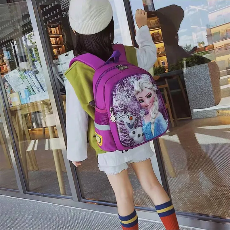 Sac à dos orthopédique Disney Elsa et Anna pour filles grande capacité