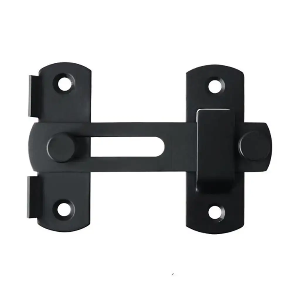 Verrou de Porte Coulissante en Acier Inoxydable Sécurité Élevée Design Moderne Noir Mat 256 Pièces blackL
