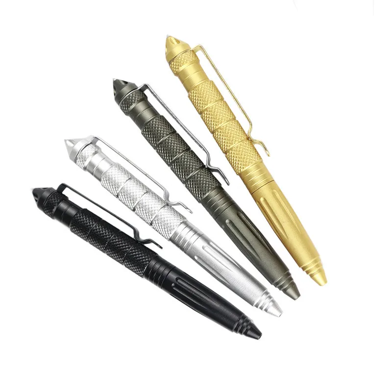 Stylo tactique multifonction aluminium aviation clip antidérapant bureau portatif style moderne élégant 4 colo