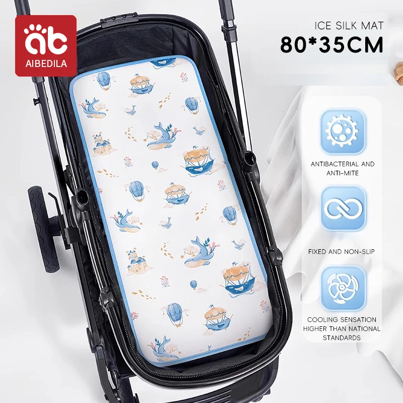 Coussin de siège pour poussette AIBEDILA 80x35cm matelas de couchage frais respirant antibactérien pour bébé 0