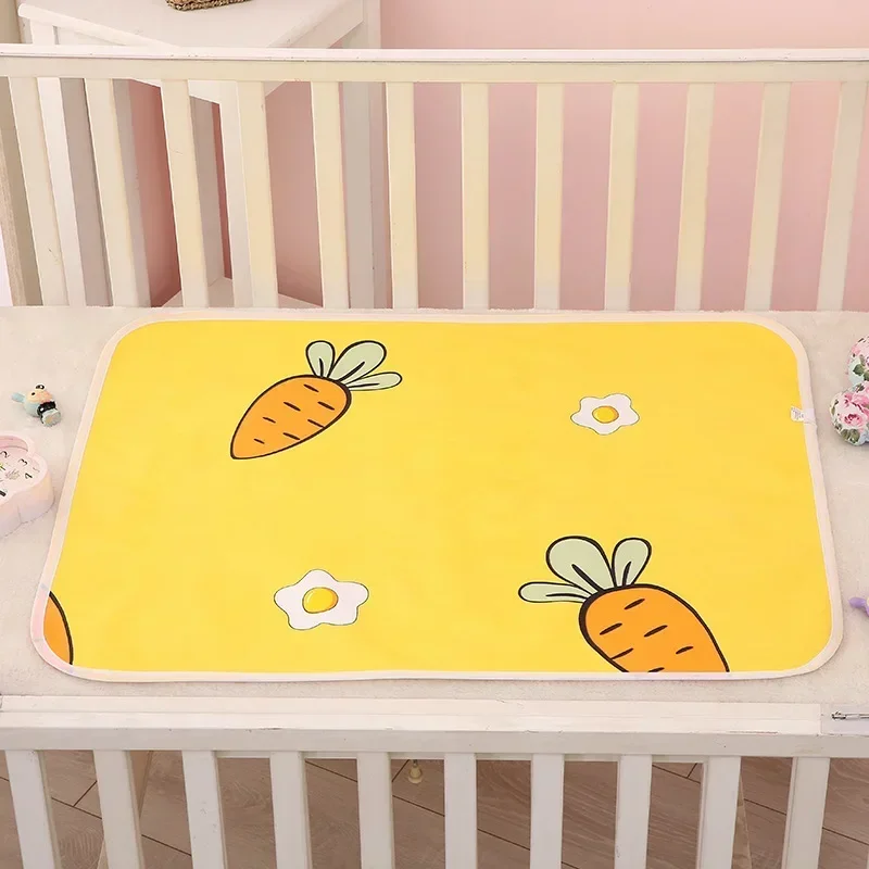 Tapis de jeu en polyester doux pour bébé motifs de carottes jaune vif rectangulaire arrondi bordure en tissu c