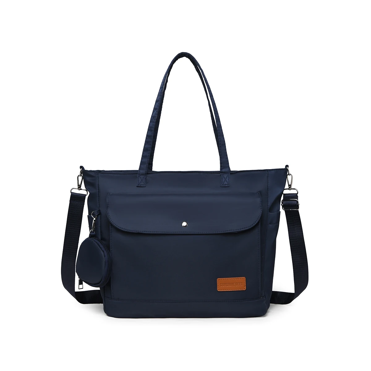 Sac à main tote bag SUNSHINE DEER nylon résistant bleu marine sac à dos bandoulière compartiment portclés usag