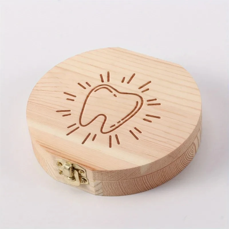 Boîte de rangement en bois pour dents de lait bébé stockage en bois naturel organisation souvenir dent cordon 