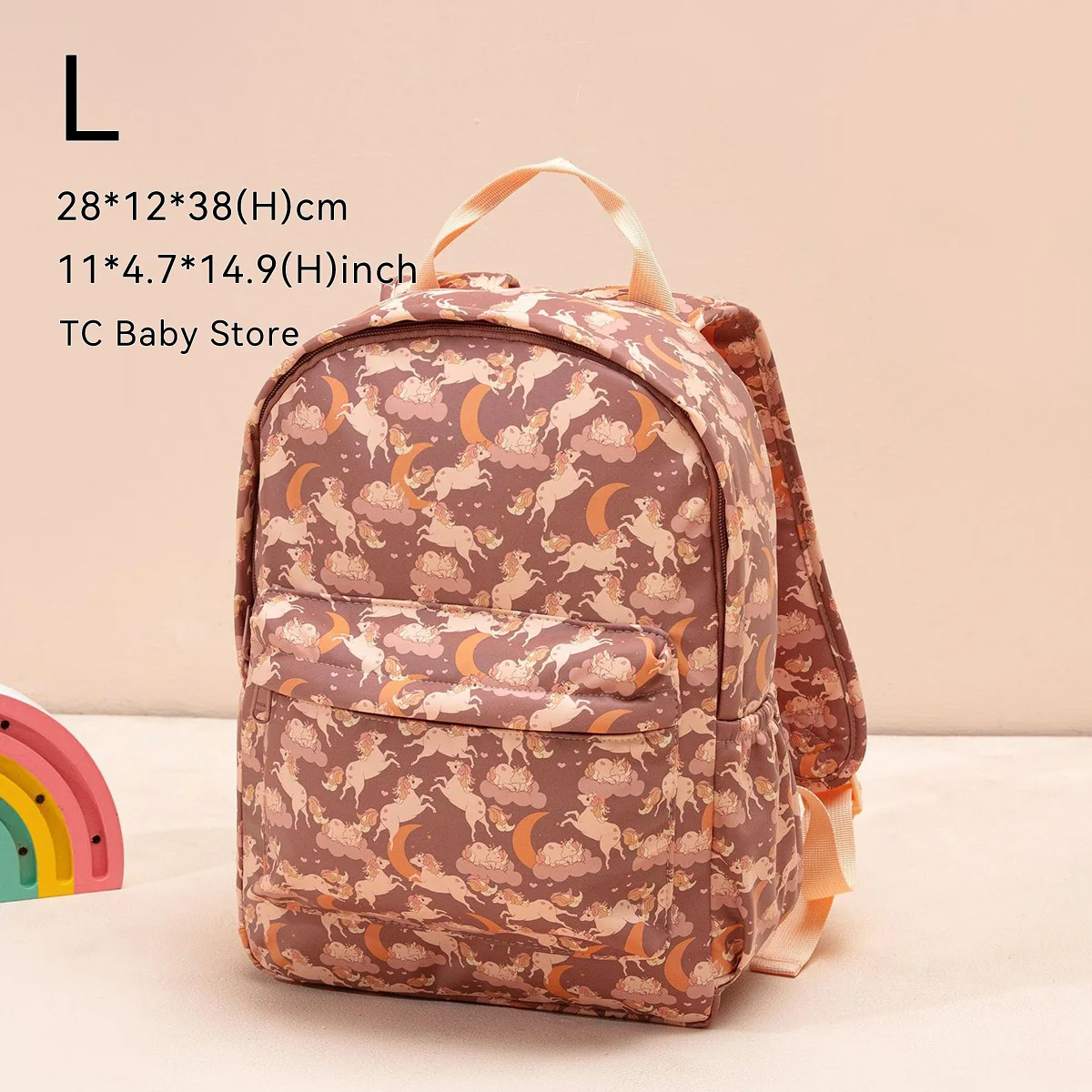 Sac à dos école primaire enfant design licorne nuage couleur pastel