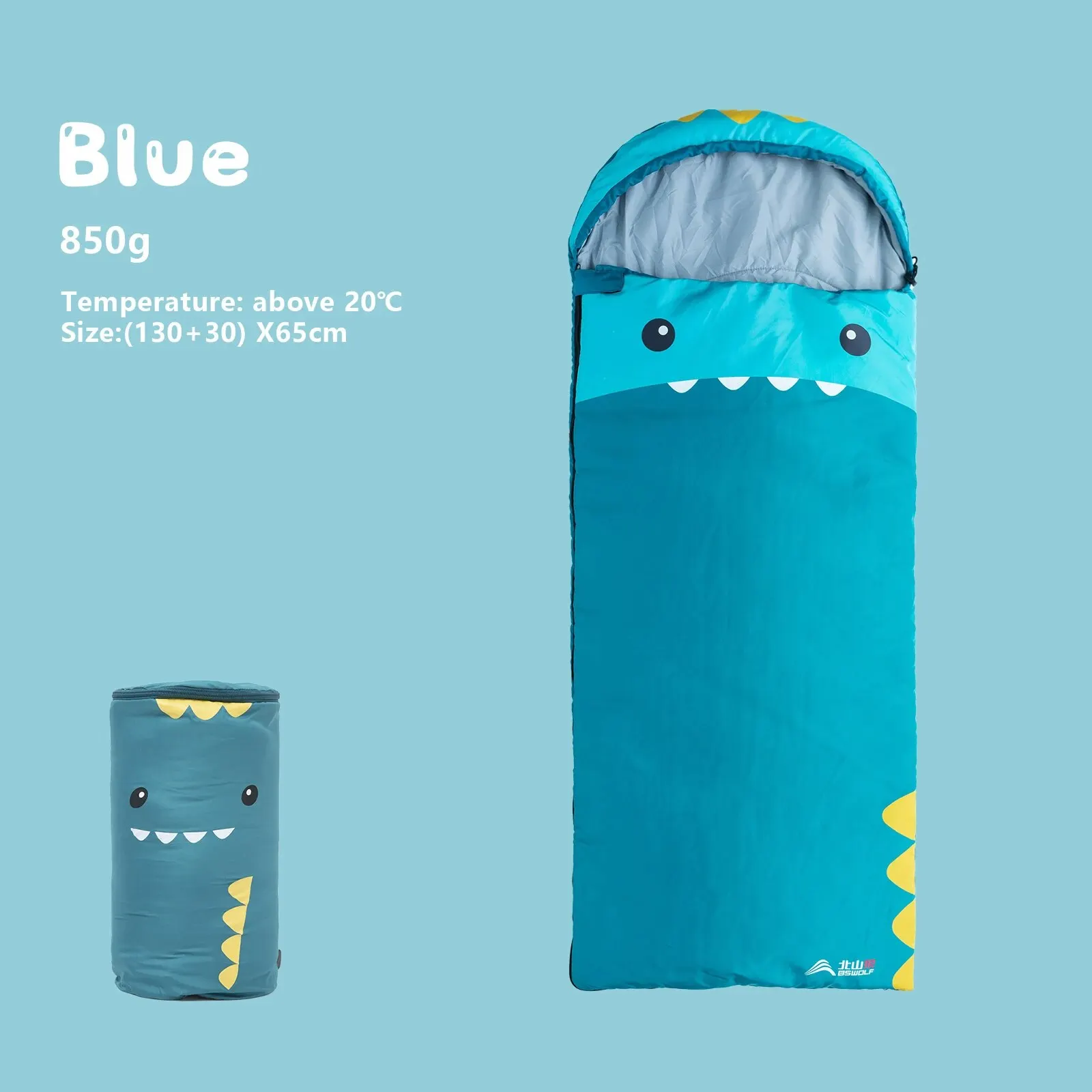 Sac de couchage enfant animaux camping sac de couchage extérieur design monstre enfant été bleu 1PC cadeau ann