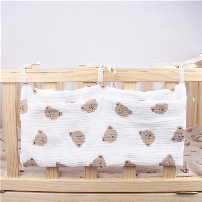 Protègeréveil bébé en mousseline coton motif ours blanc panneau lit bébé sécurisant et décoratif accessoire li