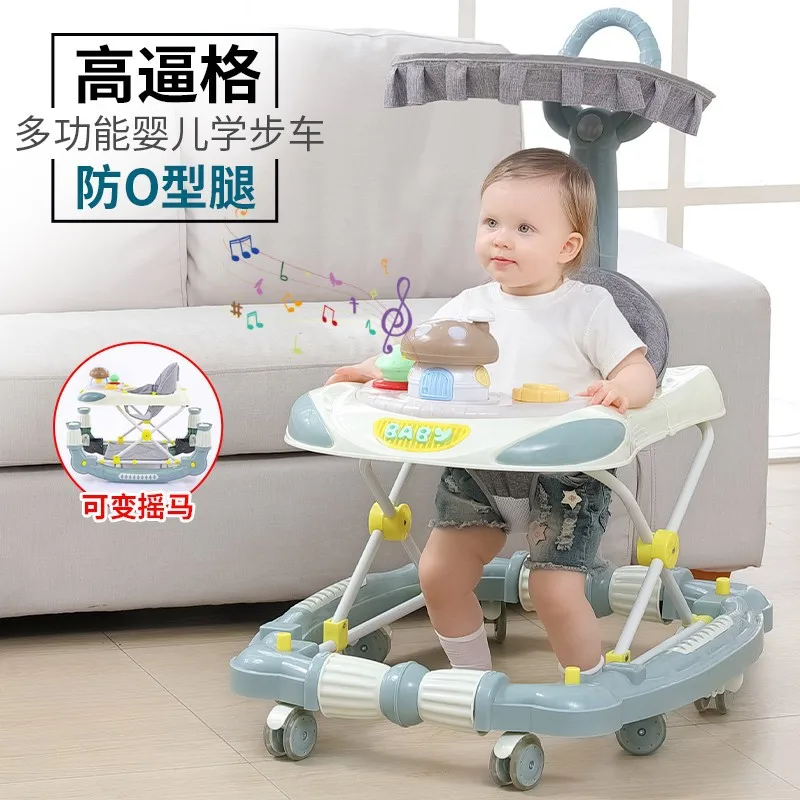 Chariot de marche bébé antiodeur fonction antirenversement jambes souples design animal facile à plier 02 ans