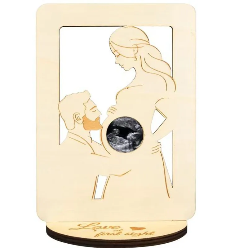 Ornement en bois décoratif pour maman enceinte souvenir échographie