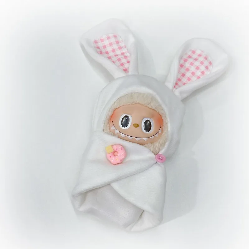 Labubu Sac de couchage peluche 17 cm pour poupée génération 1ère 2e 3e Accessoire bébé doux enveloppant usage