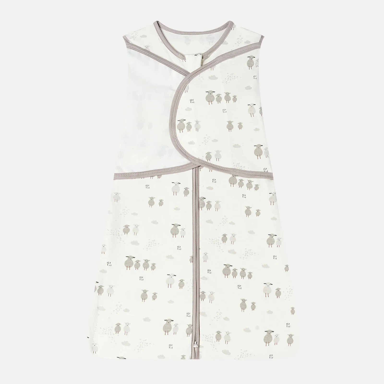 Sac de couchage bébé confortable en coton doux design moutons nuages fermeture éclair 13 ans vêtement de nuit 