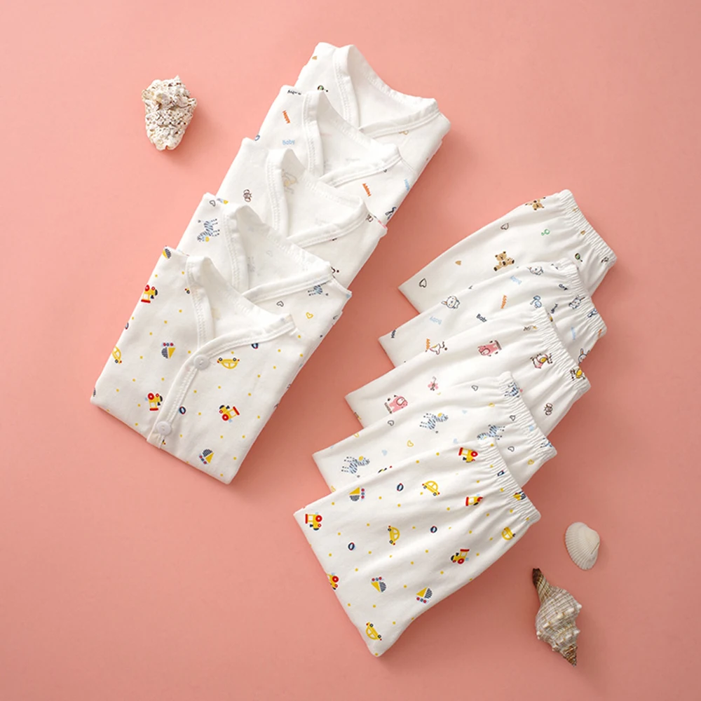 Vêtements pour bébés de 0 à 3 mois, sous-vêtements de maison pour nouveau-né, dessin animé, boutons en coton,