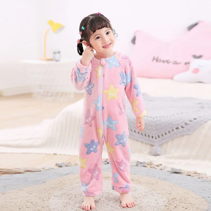 Enfants Onesie garçons filles à manches longues flanelle Pyjamas enfants hiver dessin animé Pyjama bébé vêteme