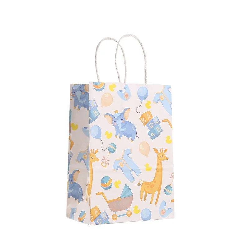 Sacs cadeaux bébé garçon 12 pièces poignées époisses biscuits baby shower décoration fête d'anniversaire révél