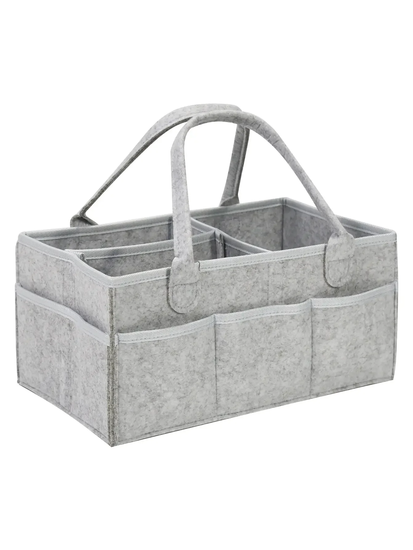 Organisateur de poussette portable en feutre sac fourretout pliable avec compartiments et poches latérales idé