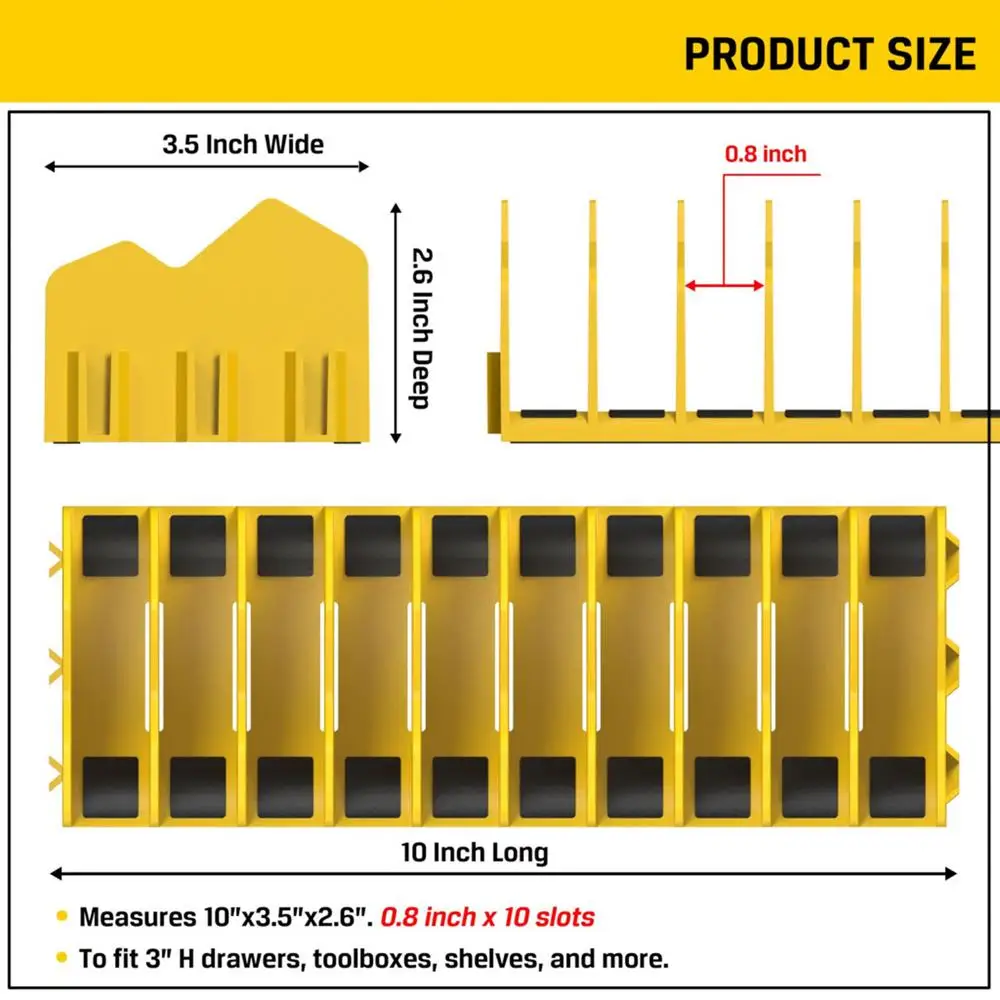 Organisateur de pinces pratique en plastique jaune rangement outils