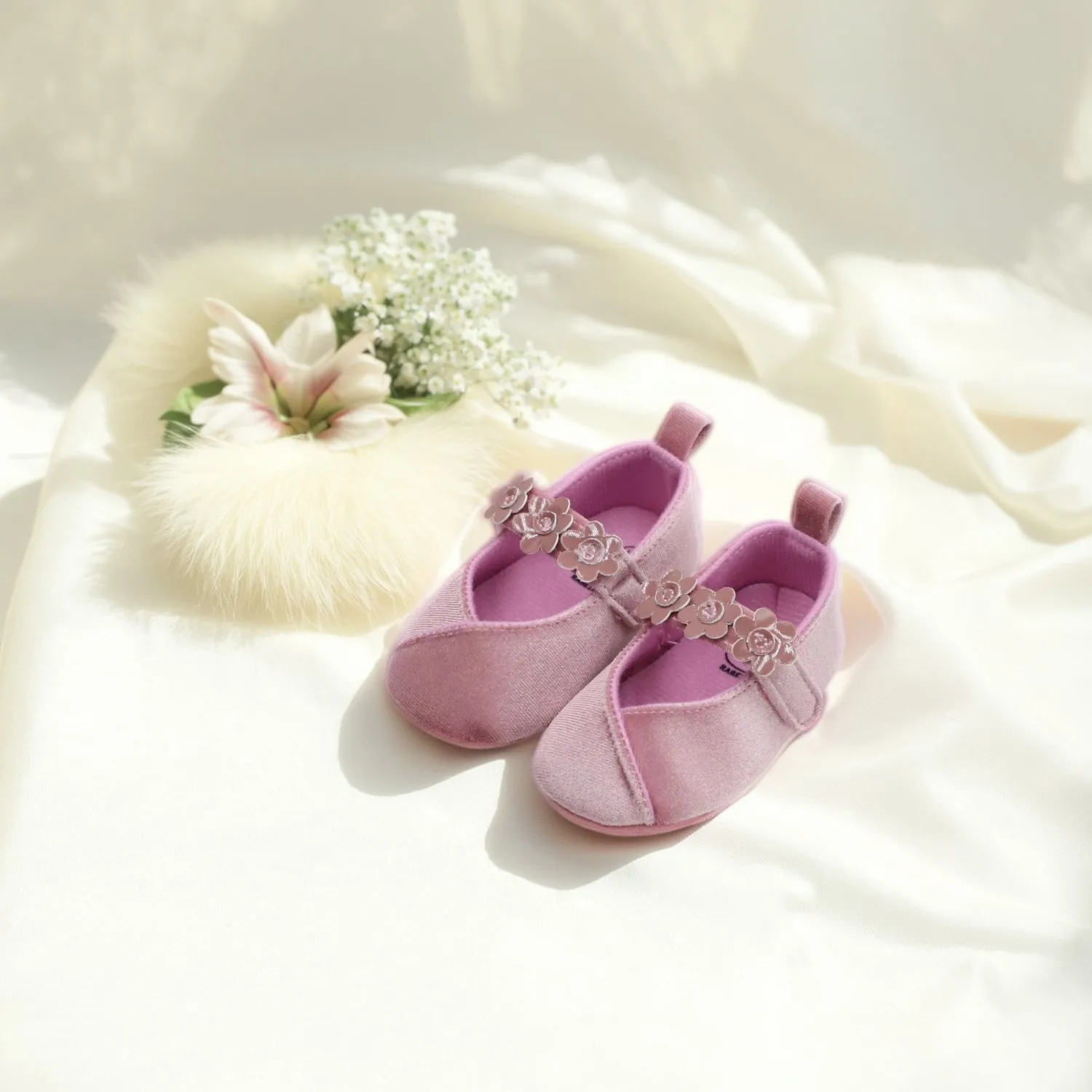 Chaussures princesse pour bébé fille ballerines tissu souple fleurs slipon antiglissant 018 mois cadeau naissa