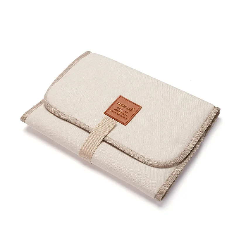 Tapis à langer imperméable portable pliable lavable compact beige pour bébé éveil jeu voyage maternité 036 moi