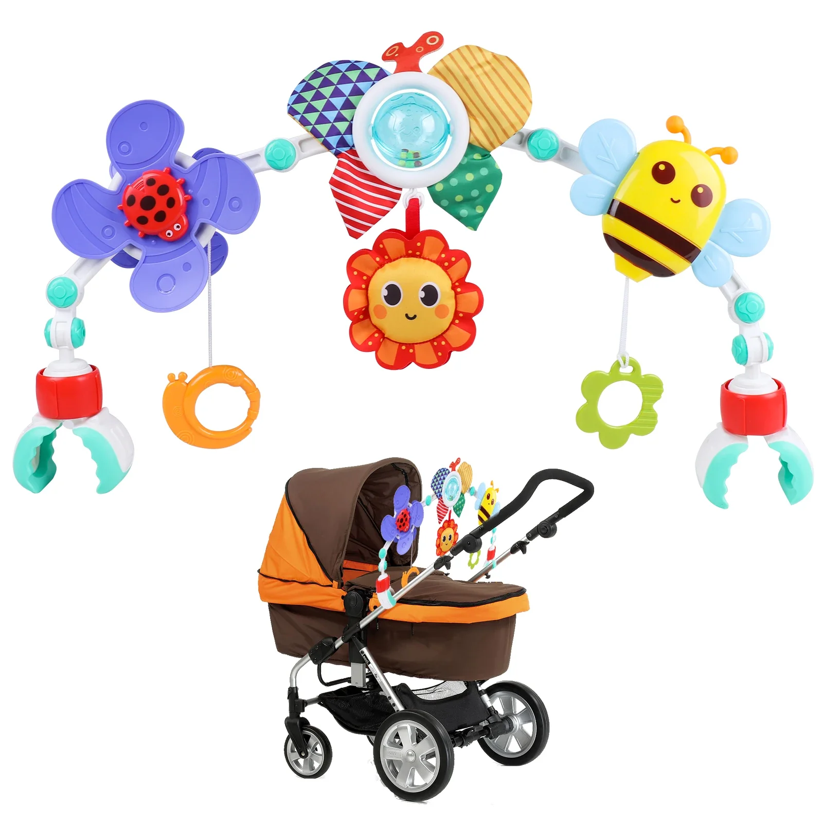Mobile d'activités bébé jouet poussette siège auto jouet éveil 012 mois hochet détachable stimulateur sensorie