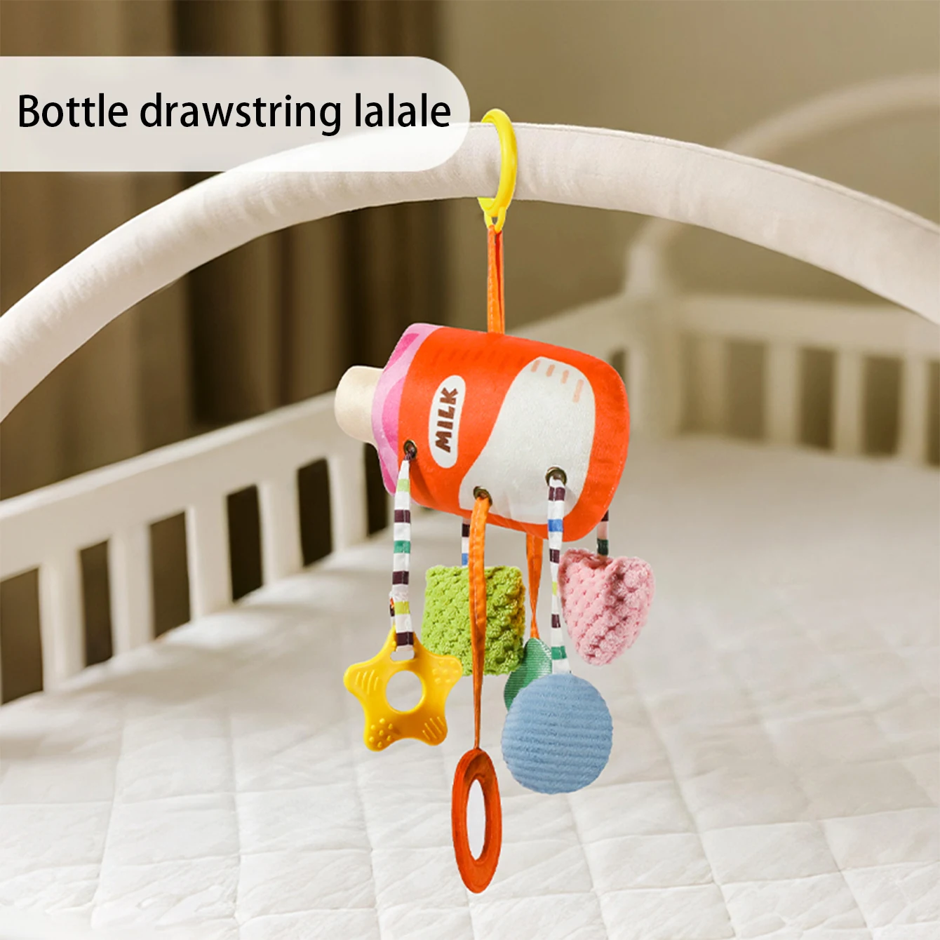 Mobile berceau jouet sensoriel bébé stimulation visuelle et tactile suspendu à cordons colorés accessoires div