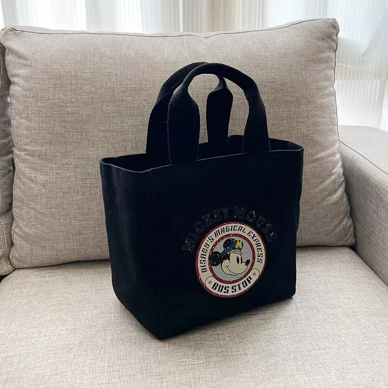 Sac à main en toile Mickey Mouse Disney sac fourretout noir sans fermeture éclair poignées courtes sac de Shop