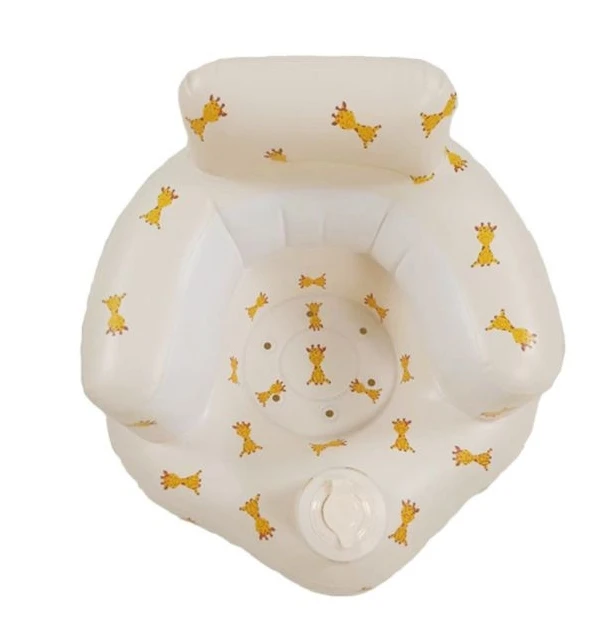 Siège gonflable pour bébé chaise de bain portable girafe tabouret d'eau en PVC support assis bébé confortable 
