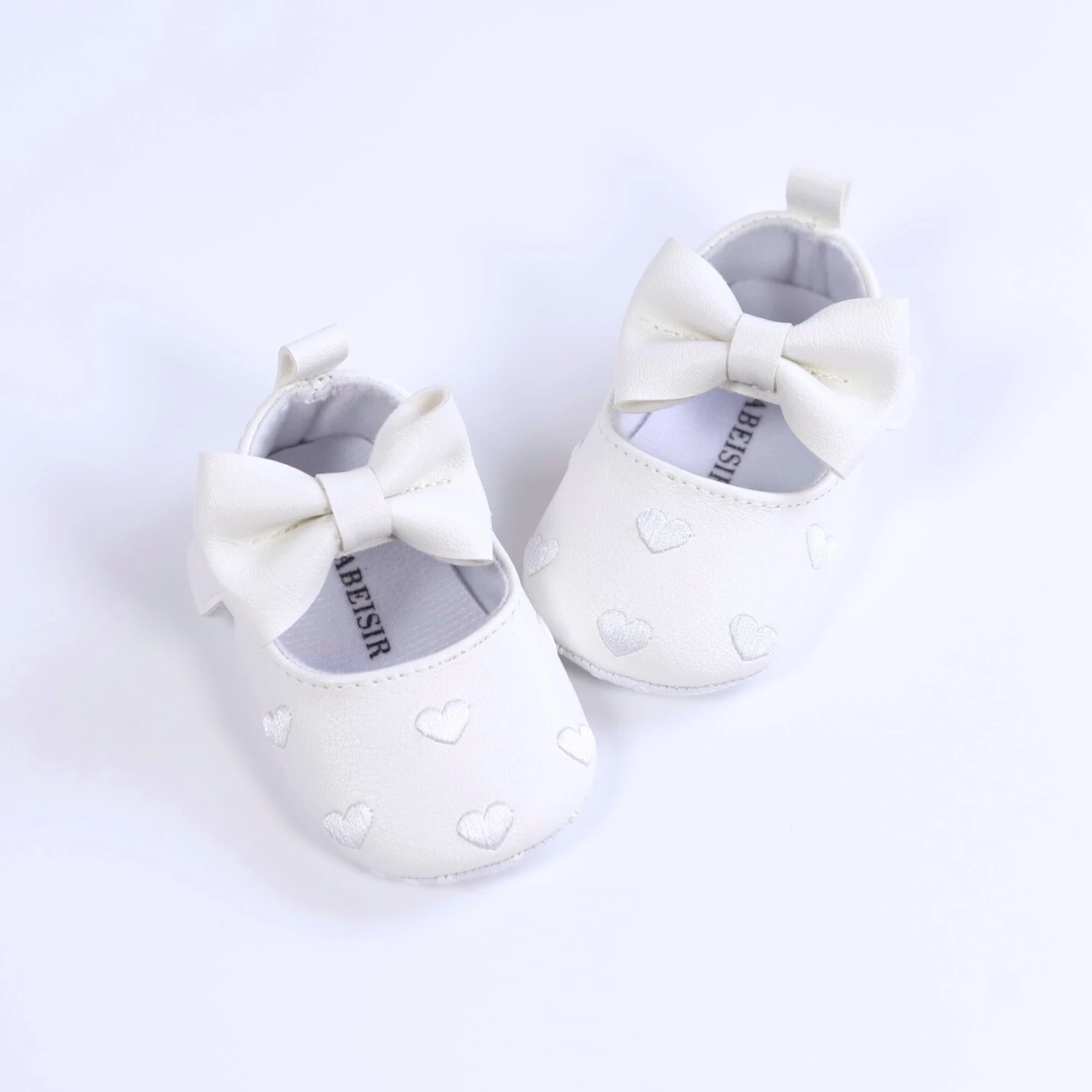 Chaussures bébé fille style amour nœud cœur motif coton doux confort