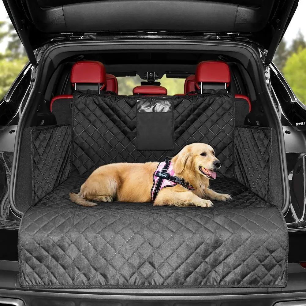 Housse de coffre voiture pour chiens protection antitaches imperméable matelassé côté relevé facile à installe
