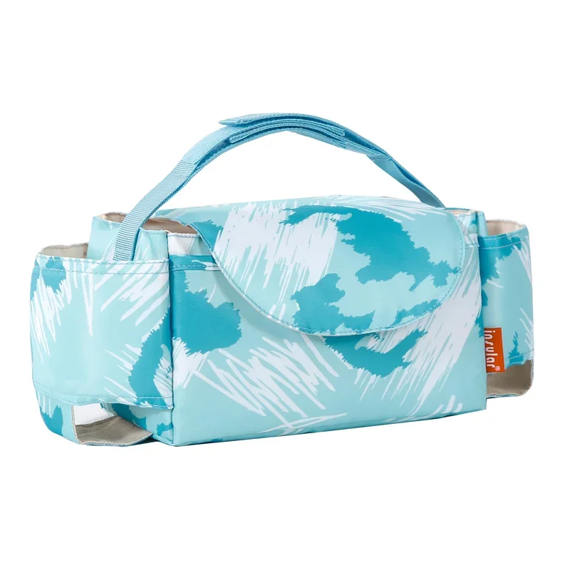 Sac de poussette organizer inuluf maternité bleu éclaboussures design moderne portée facile compartiments mult