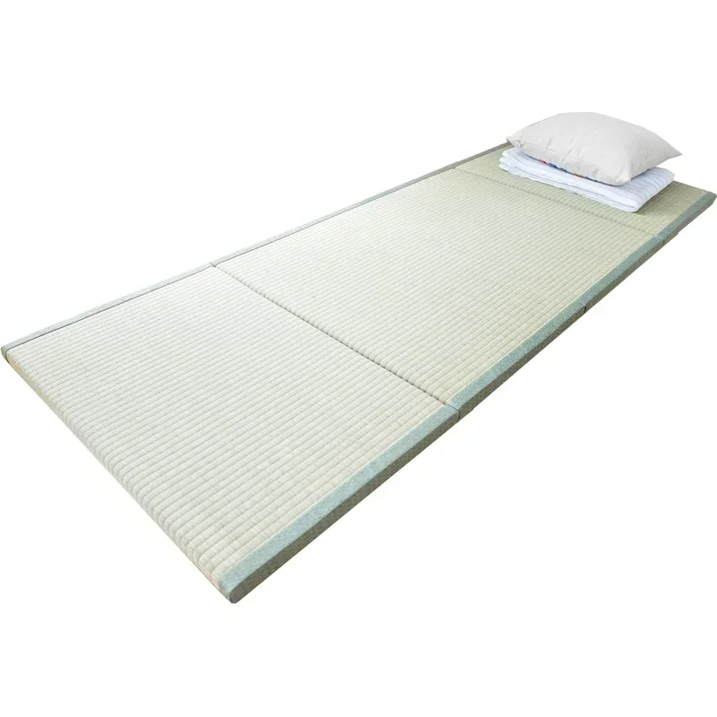 Matelas Tatami japonais pliable en paille rectangulaire 200x90cm pour yoga sommeil portable confortable 3cm d'