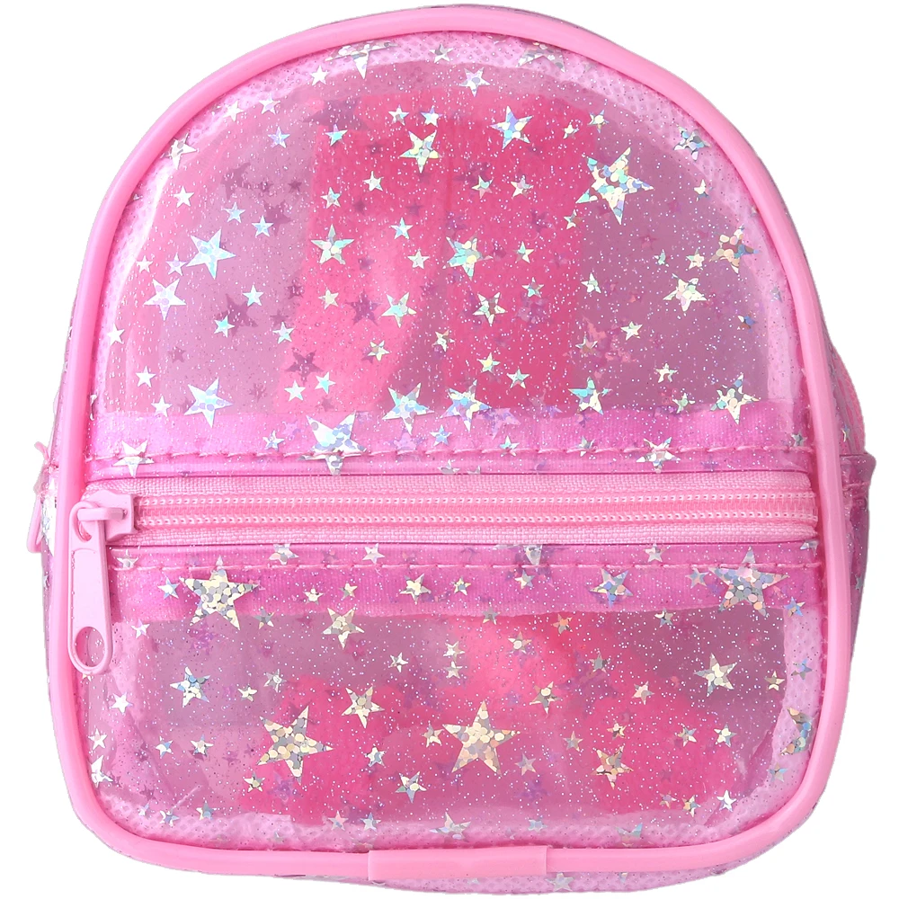 Backpack scolaire transparent à étoiles pour enfants design moderne jouets accessoires cadeau enfant fille gar
